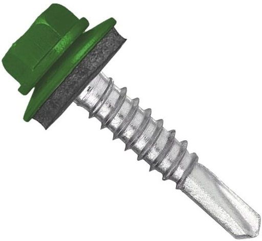 Саморез кровельный со сверлом 4,8х32 RAL 6018 желто-зеленый - фото